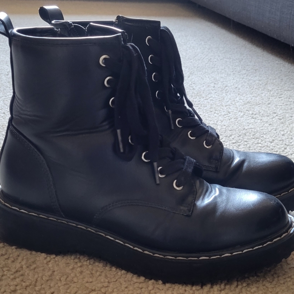 Martens style Women's combat boots faux leather
